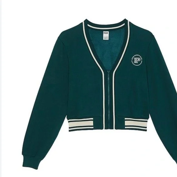 NWT PINK VS Ivy Fleece Front Zip Cardigan - Picture 4 of 12